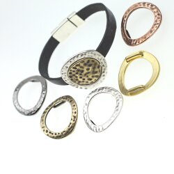 1 Large Circle Slider Beads, Matte Gold