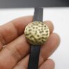 5 Hammered Beads, Circle Slider Beads, Antique Brass