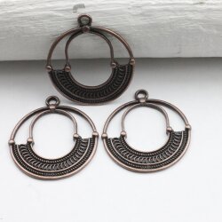 5 Boho Ethno Anhänger Charms, altkupfer