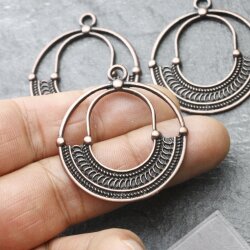 5 Boho Ethno Anhänger Charms, altkupfer