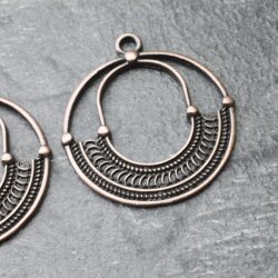 5 Boho Ethno Anhänger Charms, altkupfer