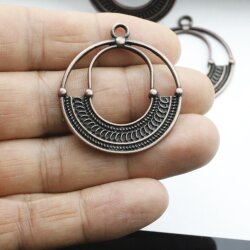 5 Boho Ethno Anhänger Charms, altkupfer