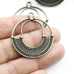 5 Boho Ethno Anhänger Charms, altmessing