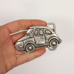 Car Belt Buckle, 8x4 cm, Dark Silver