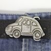 Car Belt Buckle, 8x4 cm, Dark Silver