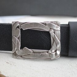 Fantasy square Belt Buckle, 6,4x4,9 cm, Dark Silver