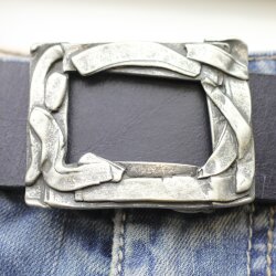 Fantasy square Belt Buckle, 6,4x4,9 cm, Dark Silver