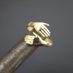 Hugging Ring Hug Hand Stackable  Gold