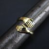 Hugging Ring Hug Hand Stackable  Gold