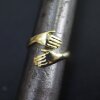 Hugging Ring Hug Hand Stackable  Gold