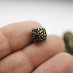10 Metal Specer Beads, Antique Brass