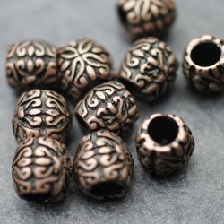 10 Metal Specer Beads, Antique Copper