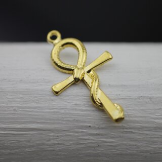 5 Ankh cross Snake Charms Pendant, Gold