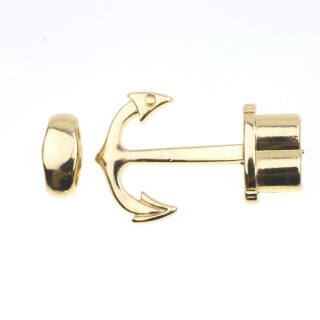 1 Light Gold Anchor Bracelet Clasps & Slider Beads