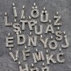 Letter Charms, Initial Alphabet Letter Pendant, Cz Letter Charms, Antique Silver A