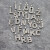 Letter Charms, Initial Alphabet Letter Pendant, Cz Letter Charms, Antique Silver E