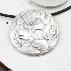 Large Silver Pendant, Zamak Jewelry