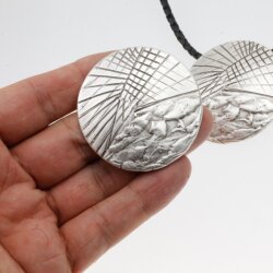 Large Silver Pendant, Zamak Jewelry