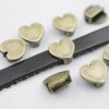 10 Heart slider Beads, Antique Brass