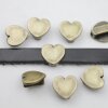 10 Heart slider Beads, Antique Brass