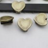 10 Heart slider Beads, Antique Brass