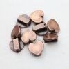 10 Heart slider Beads, Antique Copper