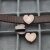 10 Heart slider Beads, Antique Copper