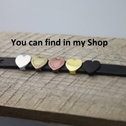 10 Heart slider Beads, Matte Black