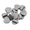 10 Heart slider Beads, Matte Black