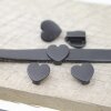 10 Heart slider Beads, Matte Black