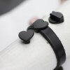 10 Heart slider Beads, Matte Black