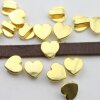 10 Heart slider Beads, Gold