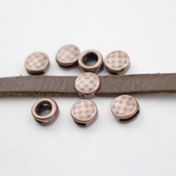 10 Slider Beads, Antique Copper