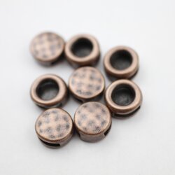 10 Slider Beads, Antique Copper