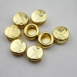 10 Slider Beads, Gold