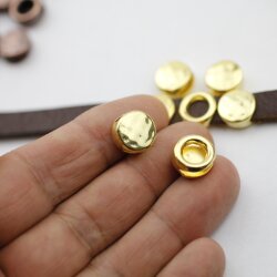 10 Slider Beads, Gold