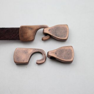 5 sets Leather Bracelet hook clasp, Antique Copper