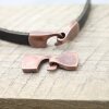 5 sets Leather Bracelet hook clasp, Antique Copper