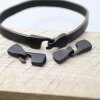 5 sets Leather Bracelet hook clasp, Mette Black