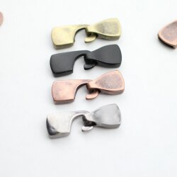 5 sets Leather Bracelet hook clasp, Gunmetal