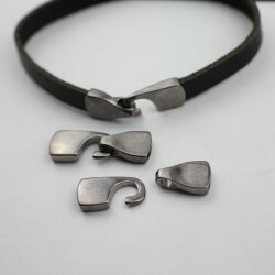 5 sets Leather Bracelet hook clasp, Gunmetal