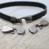 5 sets Leather Bracelet hook clasp, Gunmetal