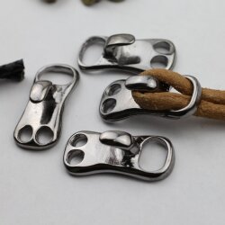 5 sets Leather Bracelet hook clasp, Gunmetal