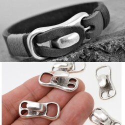 5 sets Leather Bracelet hook clasp, Gunmetal