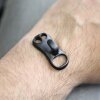 5 Leather Bracelet hook clasp, Matt Black