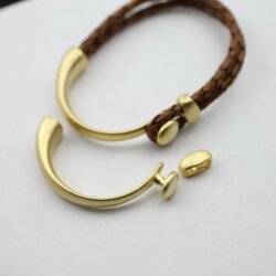 Half Cuff Bracelet Findings, Button Bracelet Clasp, Matte Gold