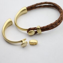 Half Cuff Bracelet Findings, Button Bracelet Clasp, Matte Gold