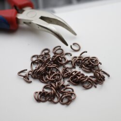 200 Oval Jump Rings 8x6 mm (Ø 1,2 mm) Antique Copper