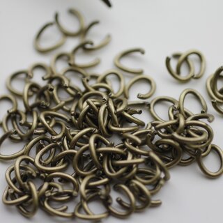 200 Oval Jump Rings 8x6 mm (Ø 1,2 mm) Antique Bronze