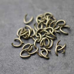 200 Oval Jump Rings 8x6 mm (Ø 1,2 mm) Antique Bronze